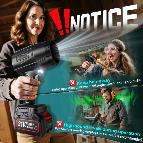 Leaf Blower Cordless Ecarke Portable Dust Cleaner with 2X 4.0Ah Battery, Charger, Storage Case Included