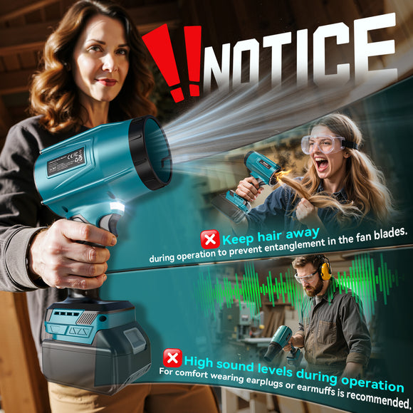 Leaf Blower Cordless Compatible with Makita 18V: 800000RPM Portable Dust Cleaner (No Battery)