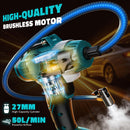 160PSI Cordless Tire Inflator Portable Air Compressor Compatible with Ma-kita 18V Battery, LIVOWALNY 12Ft Cord-12V DC-Powered Air Pump with Digital Pressure Gauge, Auto Shut-Off for Car (Tool Only)-5