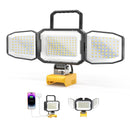 LED Work Light Compatible with DeWalt 20V Battery, 150W 15000LM Flood Light, 6500K Daylight 3-Head Adjustable, USB Type-C&2 Brightness Modes Portable Flashlight Job Site Light (Battery Not Included)-1