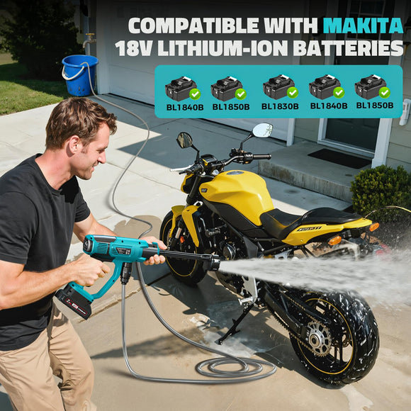 Ecarke Cordless Pressure Washer Compatible with Makita Battery(2 Battery&Charger Included)