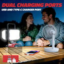 LED Work Light Compatible with Milwaukee 18V Battery, 150W 15000LM Flood Light, 6500K Daylight 3-Head Adjustable, USB Type-C&2 Brightness Modes Portable Flashlight Job Site Light (No Battery)-8