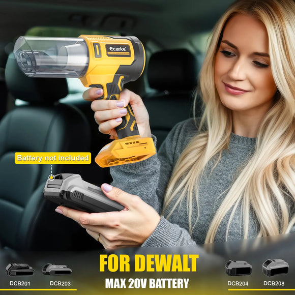 Cordless Car Vacuum Compatible with DeWalt 20V Battery, 20000Pa High-Power 5-in-1 Handheld Vacuum & Air Blower, Air Duster and Pump for Car, Home, Office & Pet Cleanin father’s day gift (Battery NOT Included)