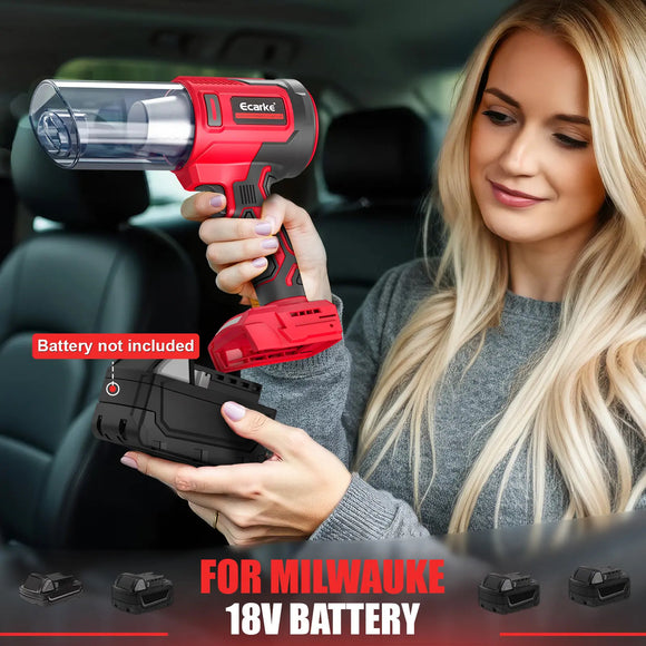 Cordless Car Vacuum Compatible with Milwaukee 18V Battery, 20000Pa High-Power 5-in-1 Handheld Vacuum & Air Blower, Air Duster and Pump for Car, Home, Office & Pet Cleanin father’s day gift (Battery NOT Included)
