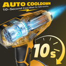 Cordless Heat Gun Compatible with Dewalt 20V Battery 260W High Power Hot Air Gun (68°F-1112°F) & Airflow Control Digital Display for Shrink Wrapping Crafting (Tool Only)-3