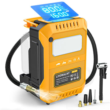 Tire Inflator Air Compressor Compatible with Dewalt 20V Battery, Cordless Bike Pump 160 PSI Car Air Pump with Deflation & LED Lights & Digital LED Display (No Battery)
