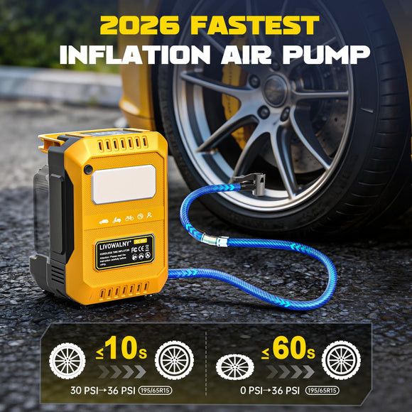 Tire Inflator Air Compressor Compatible with Dewalt 20V Battery, Cordless Bike Pump 160 PSI Car Air Pump with Deflation & LED Lights & Digital LED Display (No Battery)