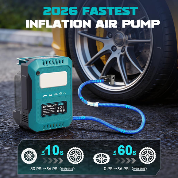 Tire Inflator Air Compressor Compatible with Makita 18V Battery, Cordless Bike Pump 160 PSI Car Air Pump with Deflation & LED Lights & Digital LED Display (No Battery)