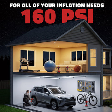 160PSI Cordless Tire Inflator Portable Air Compressor Compatible with Milwaukee 18V Battery, LIVOWALNY 12Ft Cord-12V DC-Powered Air Pump with Digital Pressure Gauge, Auto Shut-Off for Car (Tool Only) - 0