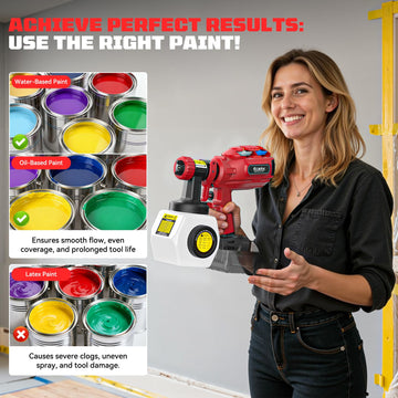 Ecarke Cordless Paint Sprayer Compatible with Milwaukee 18V Battery (Tool Only) - 0