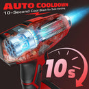 Cordless Heat Gun Compatible with Milwaukee 18V Battery 600℃ High Power Hot Air Gun (68°F-1112°F) & Airflow Control Digital Display (Tool Only)-9