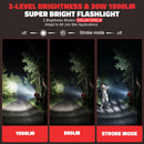 LED Work Light Compatible with Milwaukee 18V Battery, Flashlight & COB Flood Light, 1500LM Ultra Bright, 2 Brightness, 4 Color Temperatures, Red Flashing Warning Light, Battery Protection (Tool Only)-3