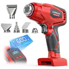 Cordless Heat Gun Compatible with Milwaukee 18V Battery 600℃ High Power Hot Air Gun (68°F-1112°F) & Airflow Control Digital Display (Tool Only)