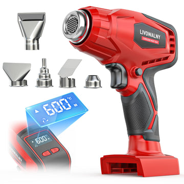 Cordless Heat Gun Compatible with Milwaukee 18V Battery 600℃ High Power Hot Air Gun (68°F-1112°F) & Airflow Control Digital Display (Tool Only)