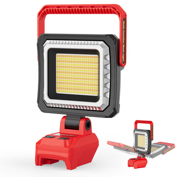 LED Work Light Compatible with Milwaukee 18V Battery, 10000LM Cordless Scene Light, 3 Color Temperatures & 4 Brightness Modes, Rotatable Head, Battery Protection, Heat-Resistant Housing (Tool Only