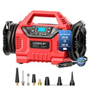 3X Faster Cordless Tire Inflator Air Compressor Pump Compatible With Milwaukee 18V Battery, LIVOWALNY 160PSI 12V DC/18V DC with Pressure Gauge & Deflator for Car, Air Mattresses (Tool Only)-1