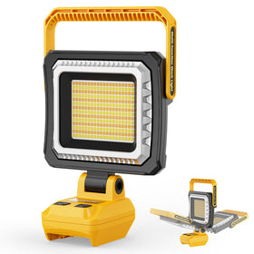 LED Work Light Compatible with DeWalt 20V Battery, 10000LM Cordless Scene Light, 3 Color Temperatures & 4 Brightness Modes, Rotatable Head, Battery Protection, Heat-Resistant Housing (Tool Only)