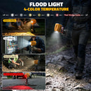 LED Work Light Compatible with DeWalt 20V Battery, Flashlight & COB Flood Light, 1500LM Ultra Bright, 2 Brightness, 4 Color Temperatures, Red Flashing Warning Light, Battery Protection (Tool Only)-4