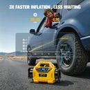 LIVOWALNY 3X Faster Cordless Tire Inflator Air Compressor Pump Compatible with Dewalt 20V Battery, 160PSI 12V DC/20V DC with Pressure Gauge & Deflator for Car, Pickup, Air Mattresses (Tool Only)-5