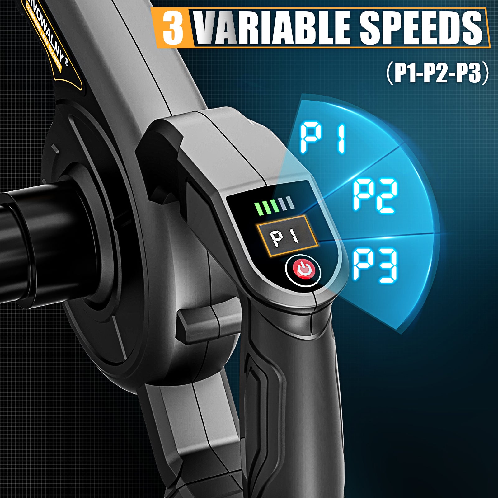 LIVOWALNY Lightweight Battery Leaf Blower - Thumbnail 3