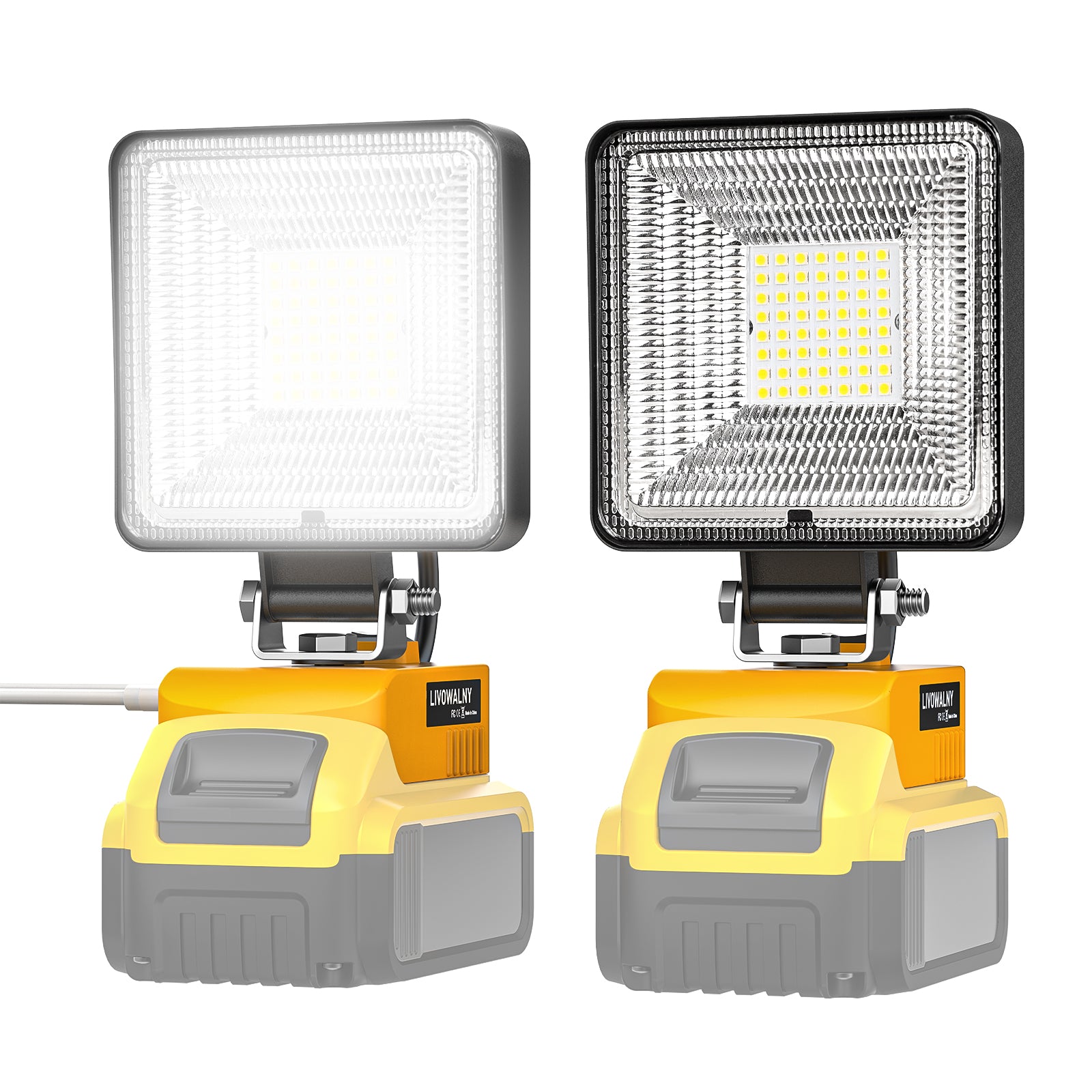dewalt rechargeable flashlight waterproof 2PCS LED Working Light | 60W 2000LM Battery Camping Lights