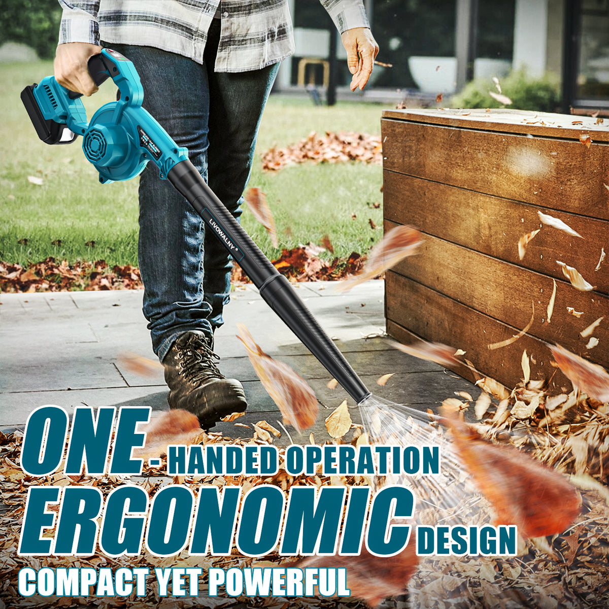 Blower Cordless Leaf Blower for Dewalt, Milwaukee & Makita Batteries - Livowalny