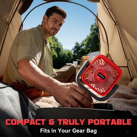 LIVOWALNY Clip Fan Compatible with Milwaukee 18V Battery, 4" Cordless Portable Clip-On Fan with 3 Speeds & Adjustable Angle for Camping Jobsite Tent Travel Fishing Outdoor (No Battery)