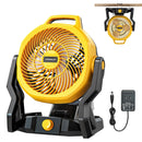 LIVOWALNY Battery Powered Fan Compatible with Dewalt 20V Battery, 3500RPM with AC Adapter Portable Floor Fan with Hook Handle Variable Speed for Camping Jobsite Tent Outdoor (No Battery)-1