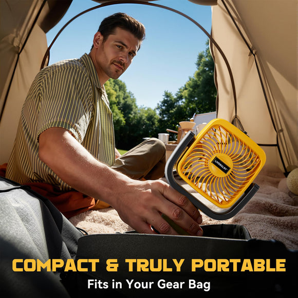 LIVOWALNY Clip Fan Compatible with Dewalt 20V Battery 4" Cordless Portable Clip-On Fan with 3 Speeds & Adjustable Angle for Camping Jobsite Tent Travel Fishing Outdoor (No Battery)
